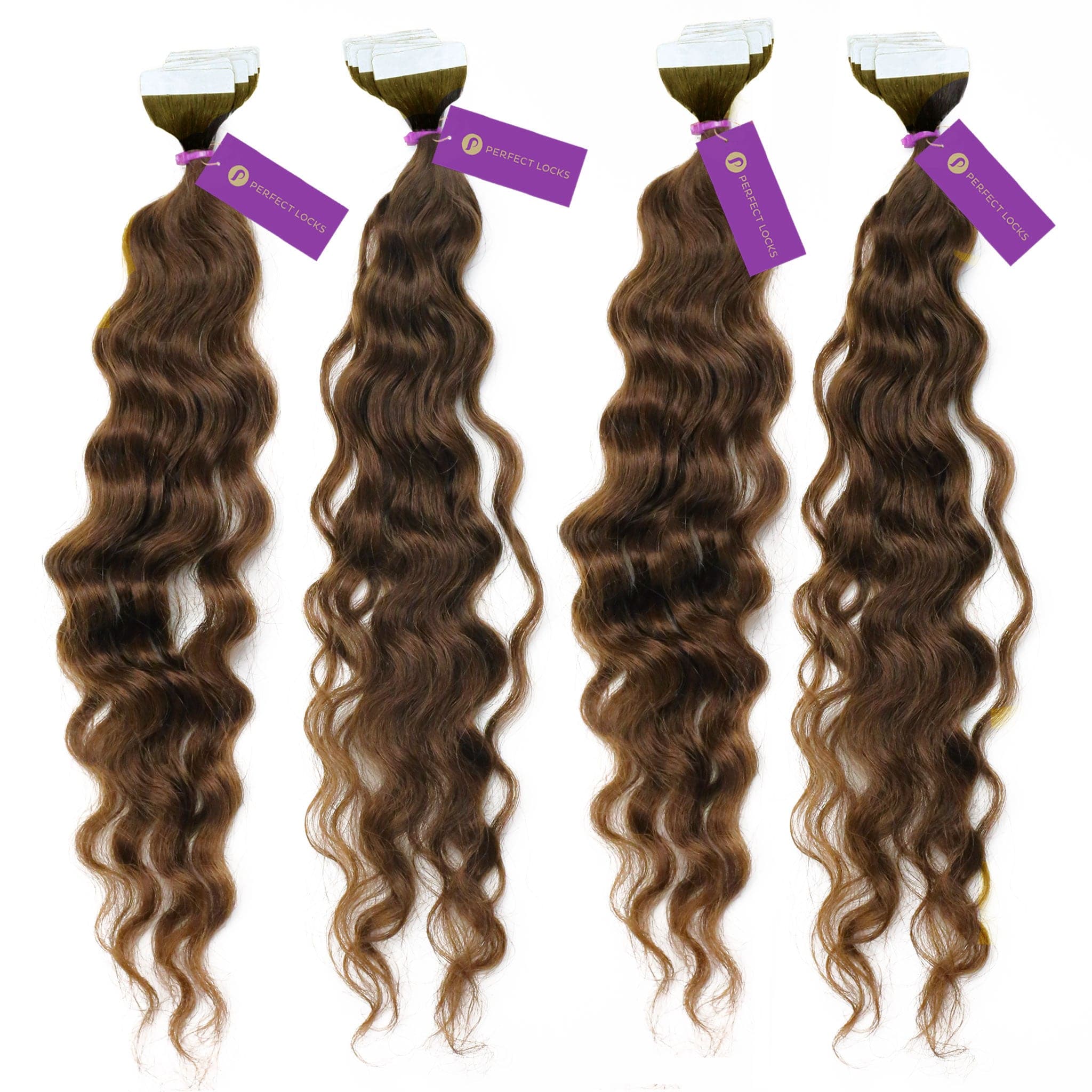 4 x Curly Tape-In Hair Extension Bundle Deal (40 Pieces) - Image 3