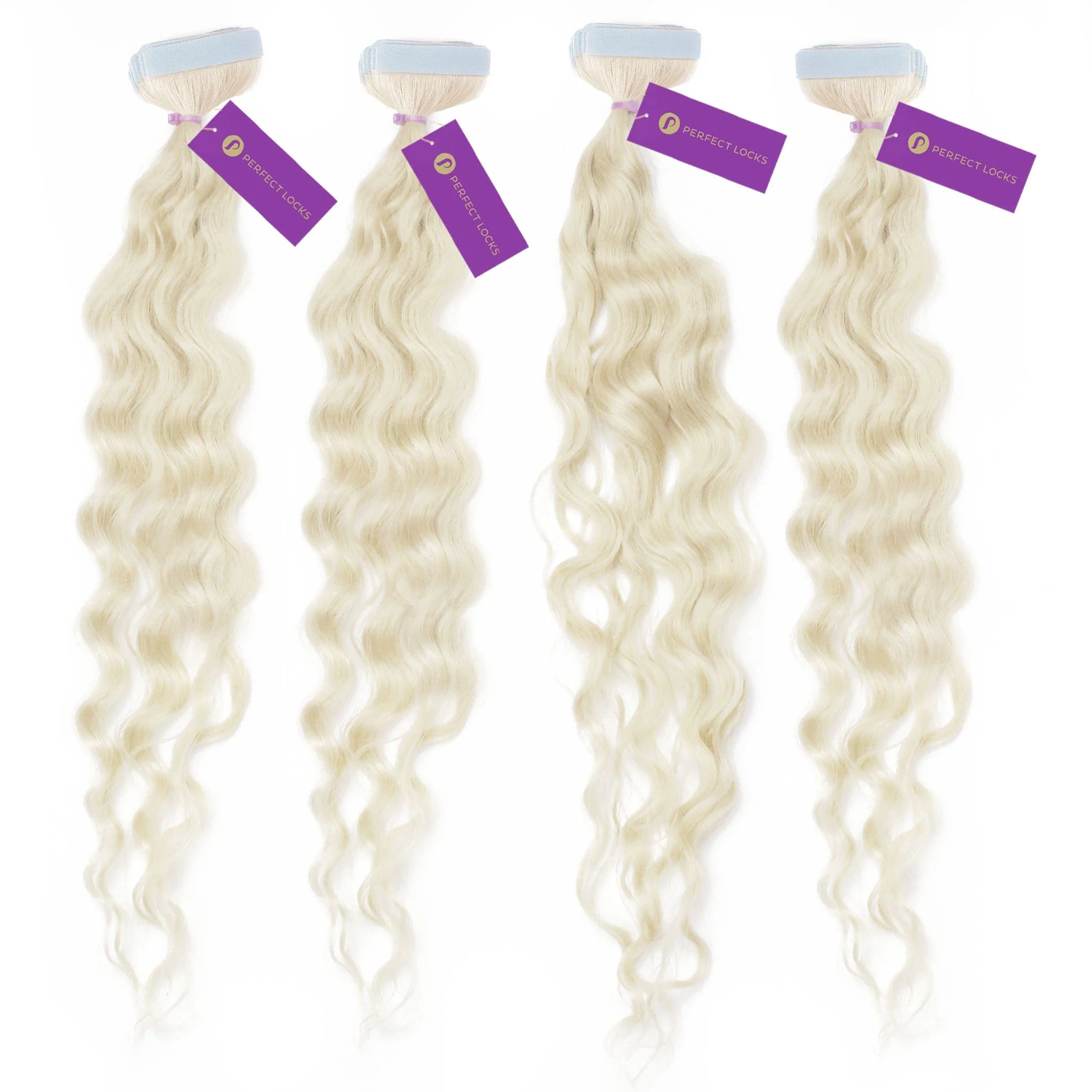 4 x Curly Tape-In Hair Extension Bundle Deal (40 Pieces) - Image 7