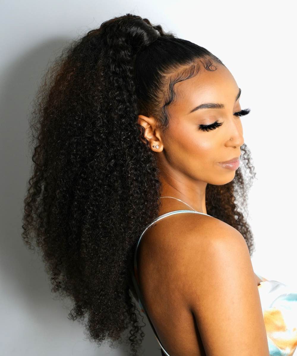 Kinky Curly Clip-In Ponytail Extensions - Image 16