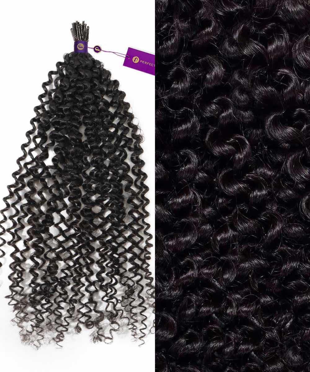 Kinky Curly Fusion I-Tip Hair - Image 3
