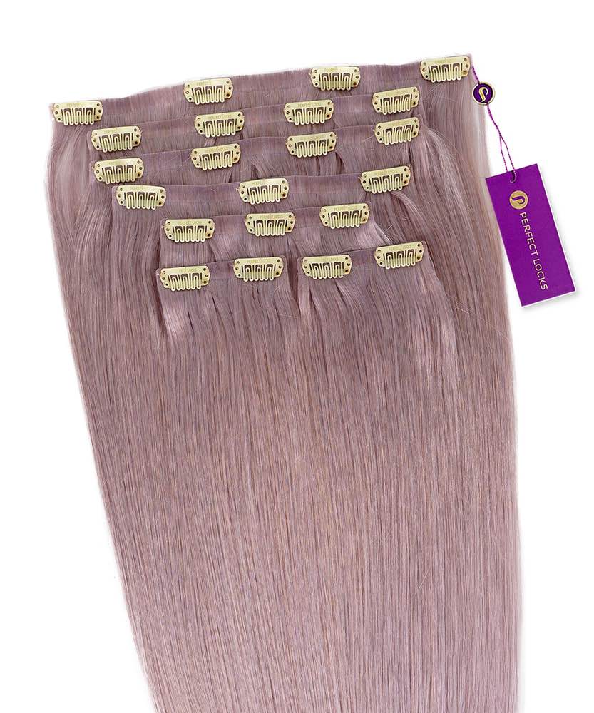 Straight Seamless Clip-In-Set / 20 inches / Metal Gray