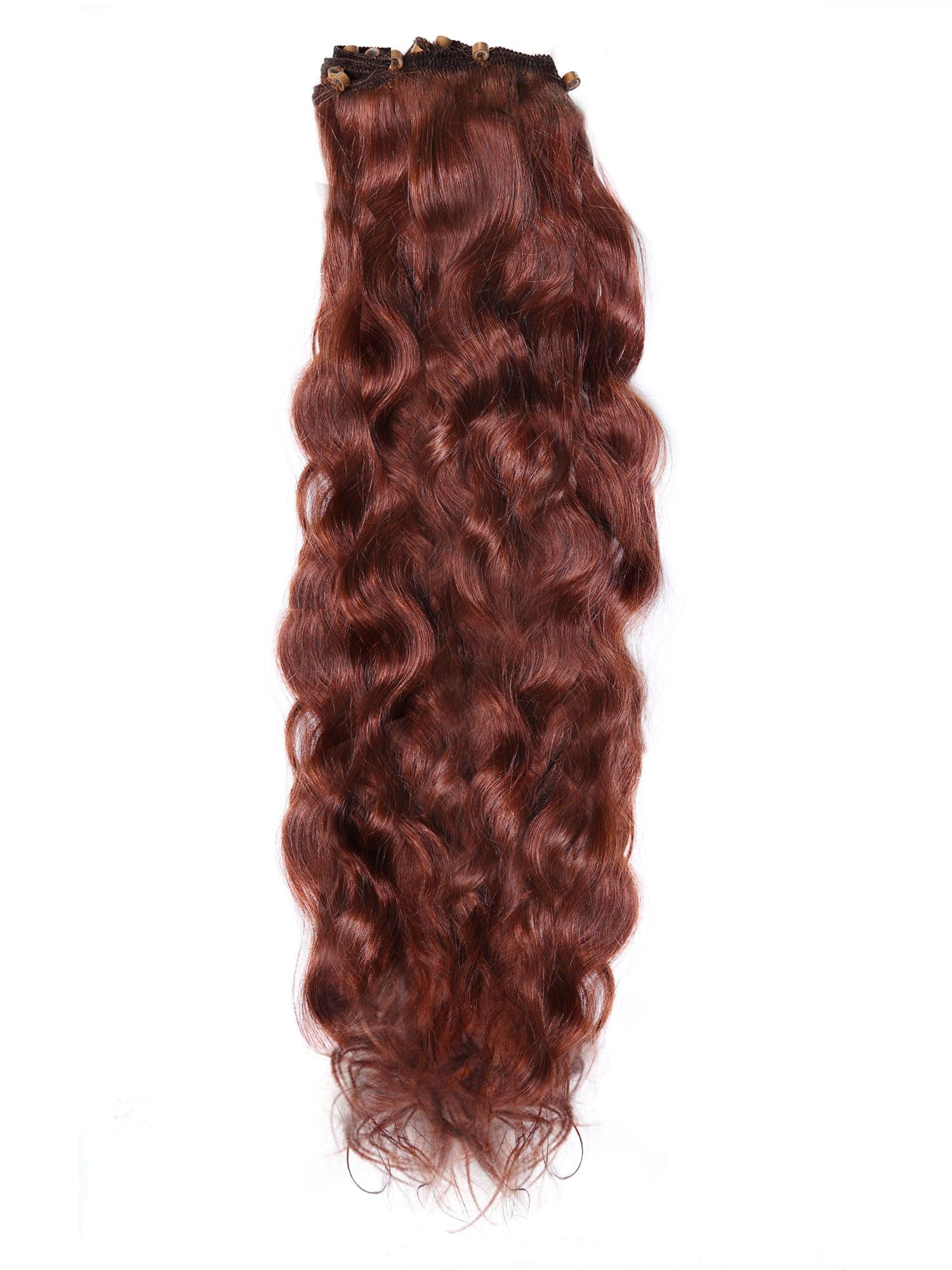 Wavy Beaded Weft / #33 Dark Auburn / 20"
