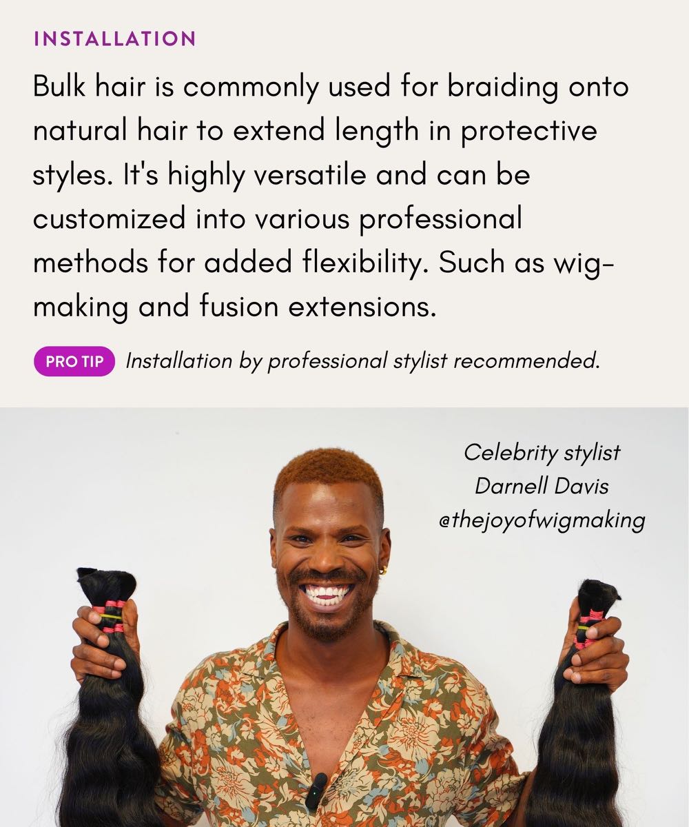 Wavy Bulk Hair for Braiding - Image 3