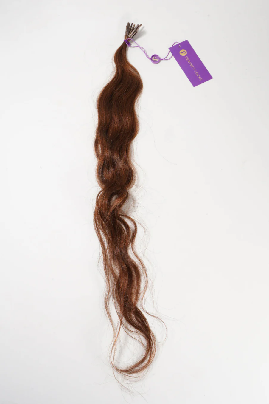 Wavy Fusion I-tips / 20" / Copper Brown / Longer I-Tip/ 20 strands